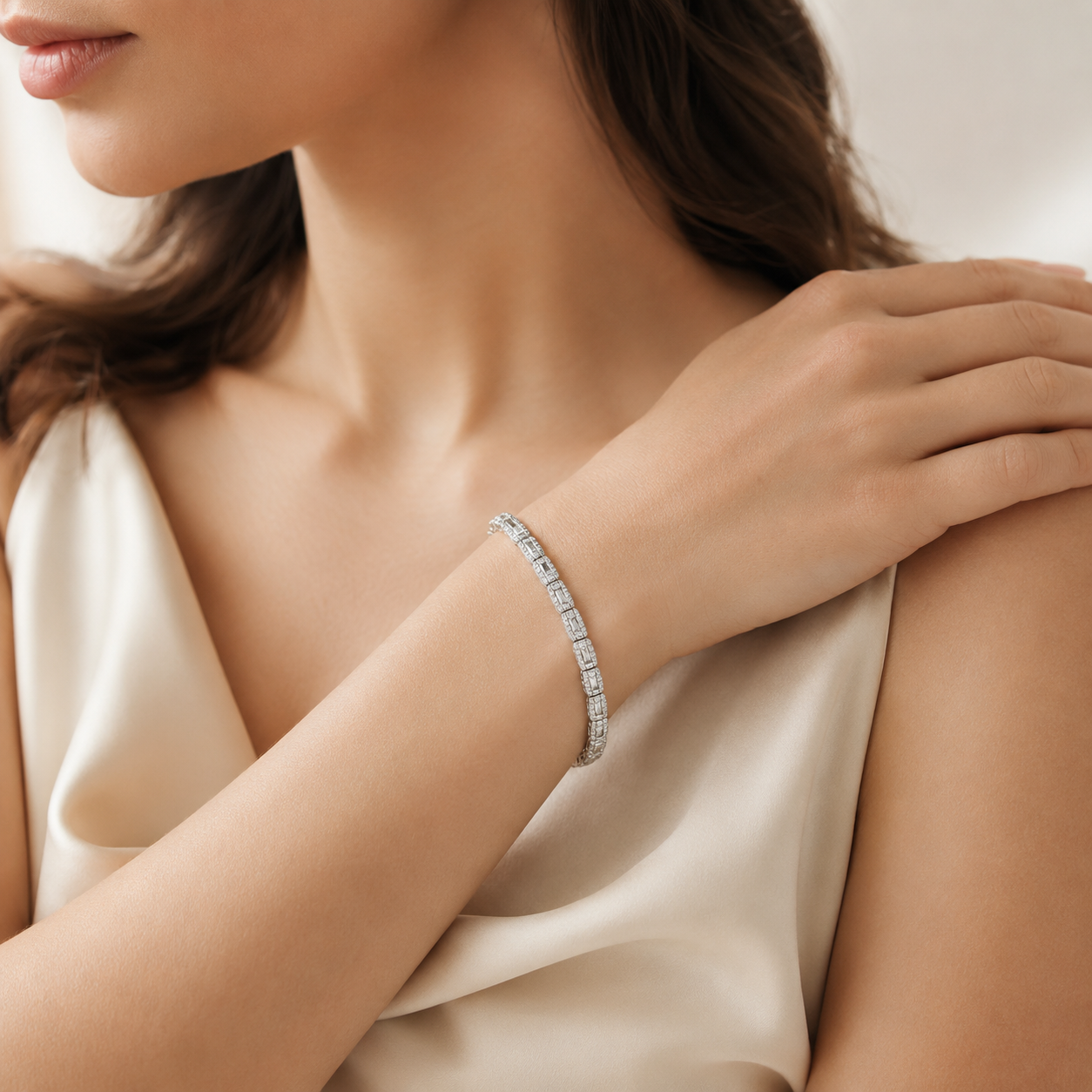 Bransoletka diamentowa, białe złoto 2,86 ct Ekskluzywne Zegarki