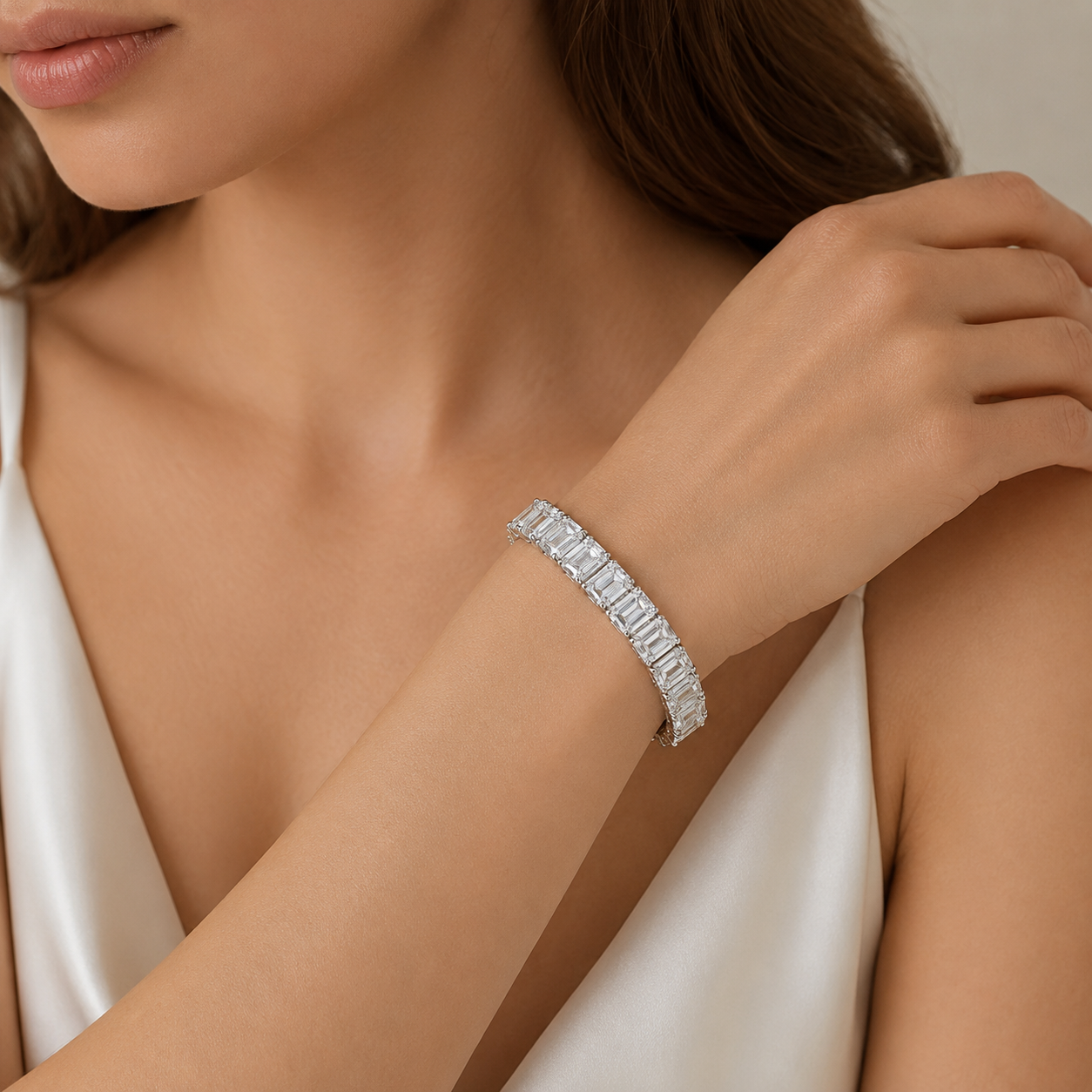 Bransoletka diamentowa, białe złoto 21,00 ct Ekskluzywne Zegarki