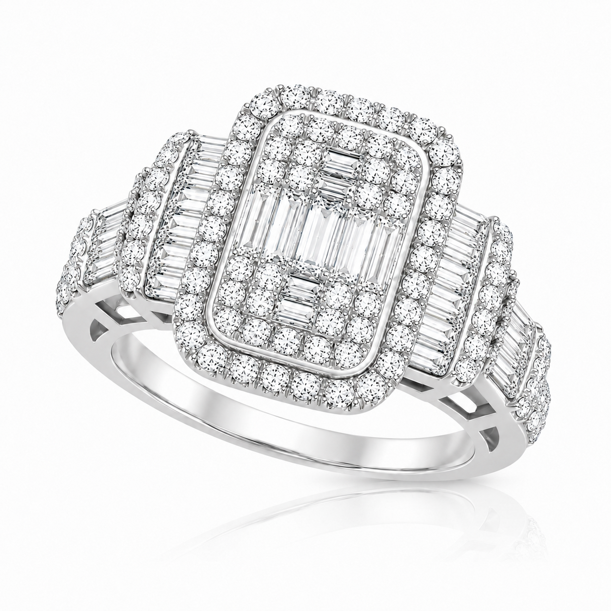Pierścionek diamentowy, białe złoto 1,62 ct Ekskluzywne Zegarki