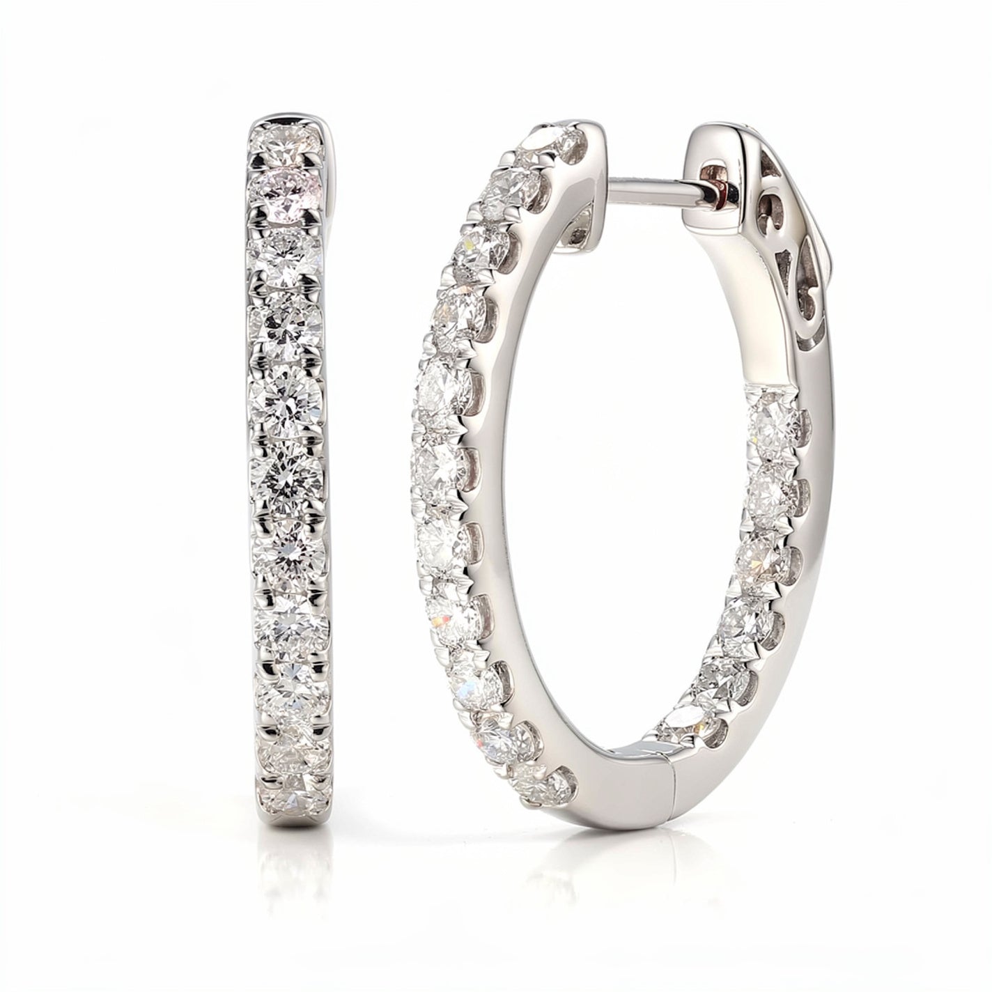 Kolczyki diamentowe, białe złoto 1,16 ct Ekskluzywne Zegarki