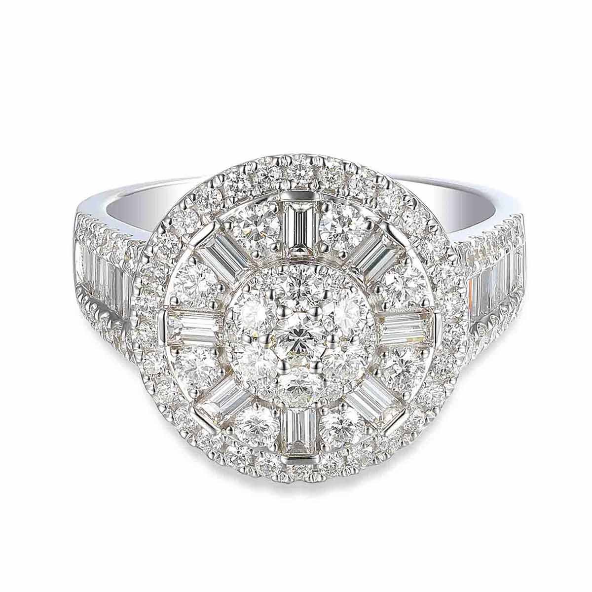 Pierścionek diamentowy, białe złoto 1,85 ct Ekskluzywne Zegarki