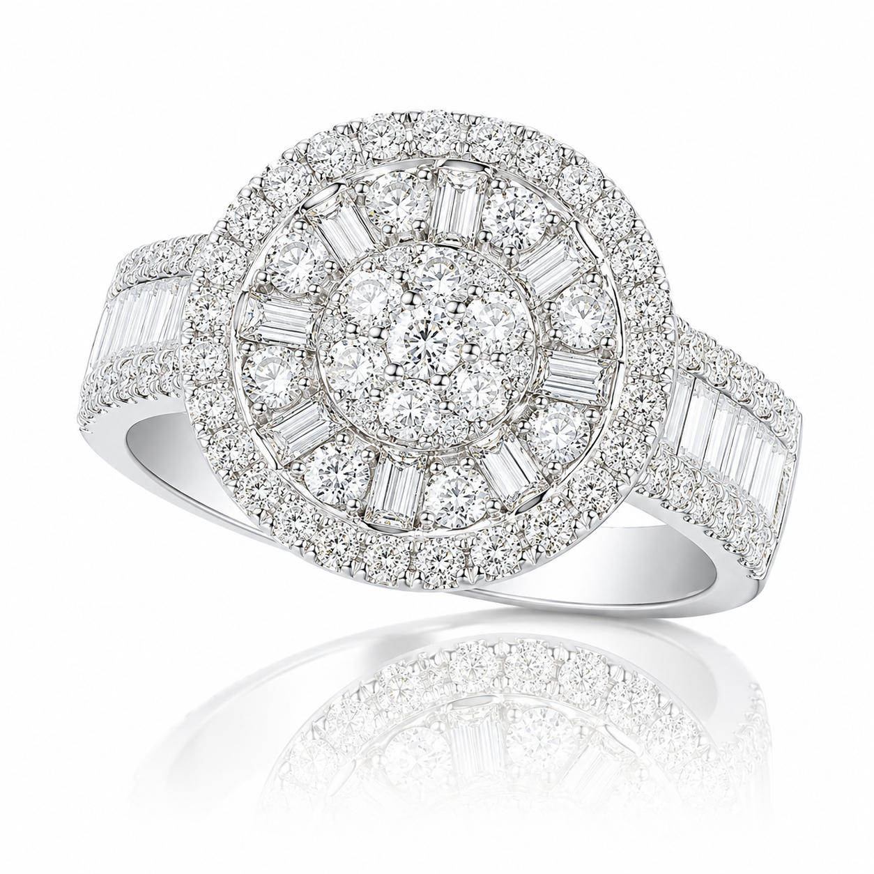 Pierścionek diamentowy, białe złoto 1,85 ct Ekskluzywne Zegarki