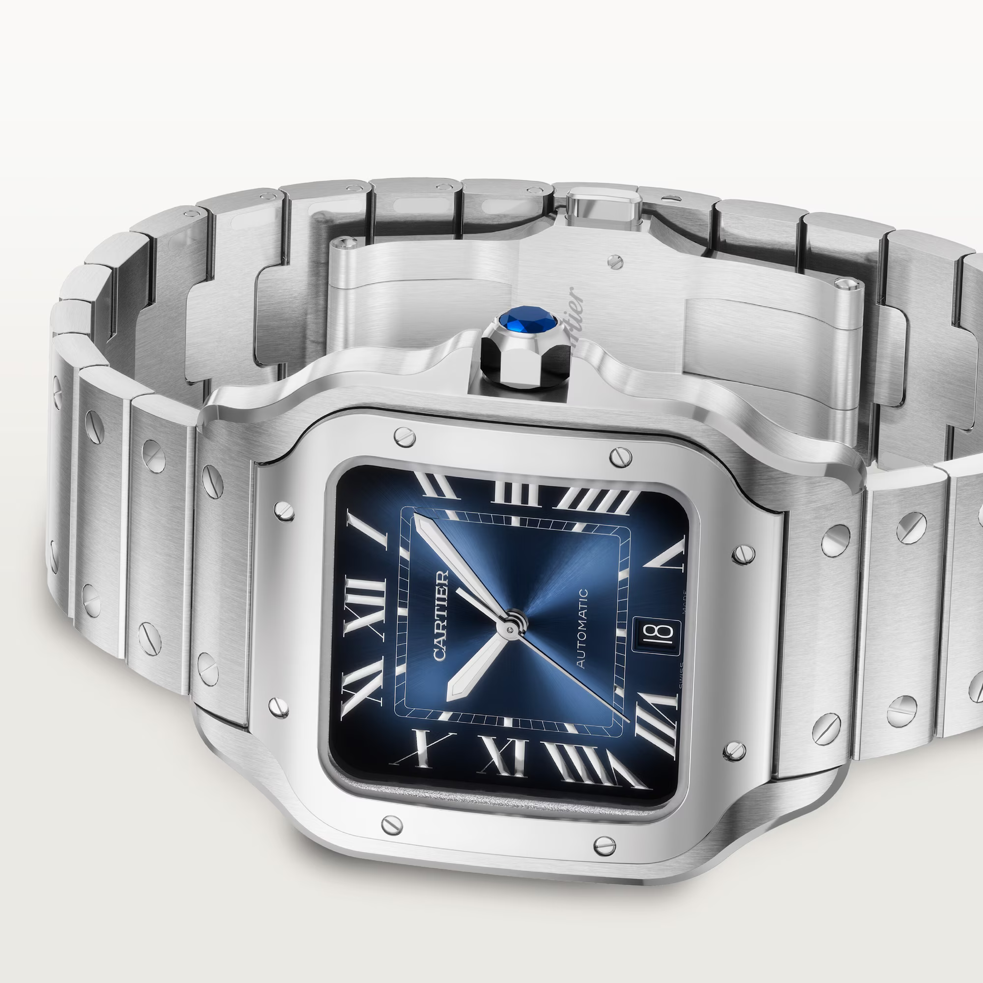 Cartier Santos de Cartier Large Blue Ekskluzywne Zegarki