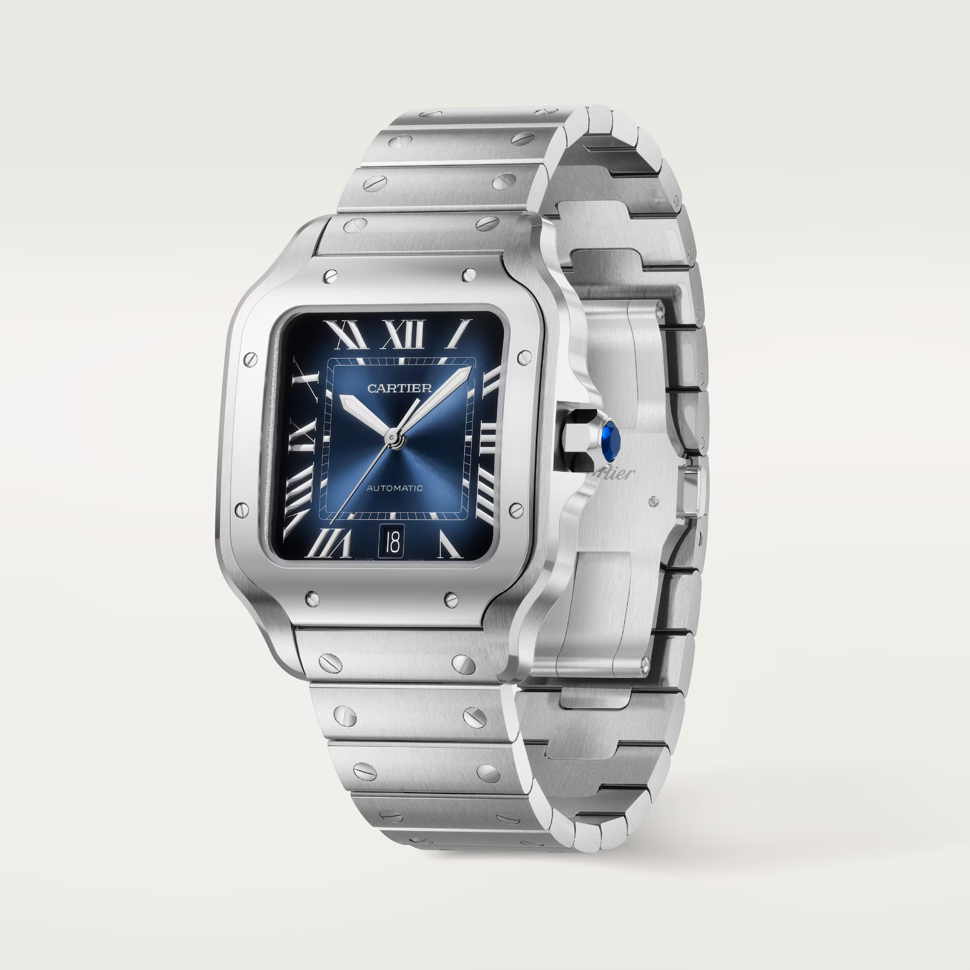 Cartier Santos de Cartier Large Blue Ekskluzywne Zegarki