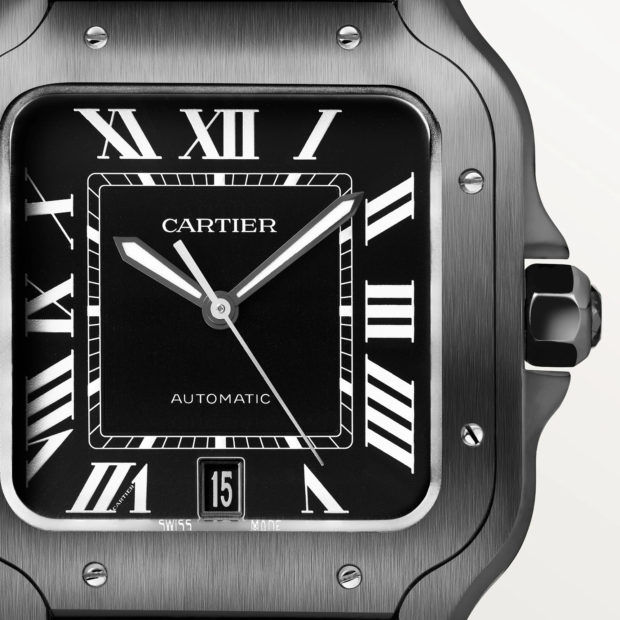 Cartier Santos de Cartier Large Black Ekskluzywne Zegarki