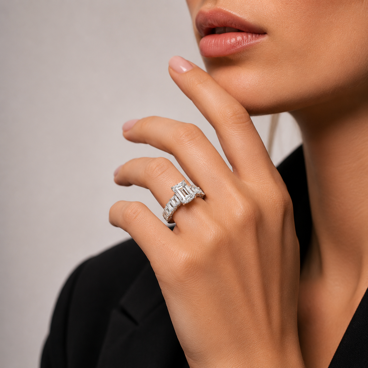 Pierścionek diamentowy, białe złoto 5,43 ct Ekskluzywne Zegarki