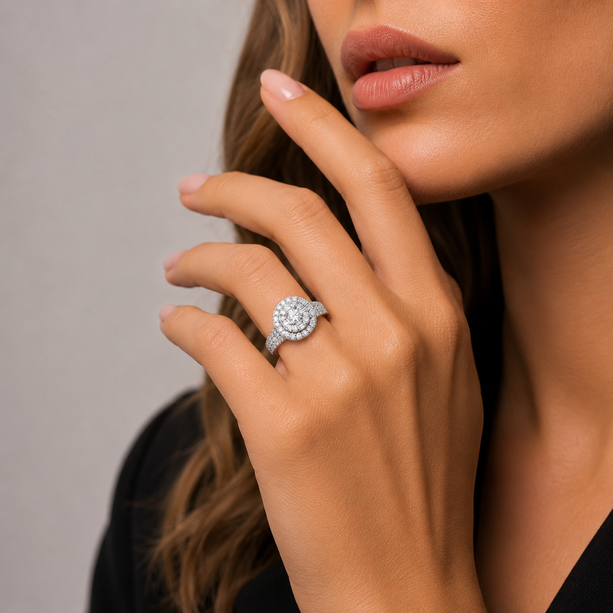Pierścionek diamentowy, białe złoto 1,85 ct Ekskluzywne Zegarki