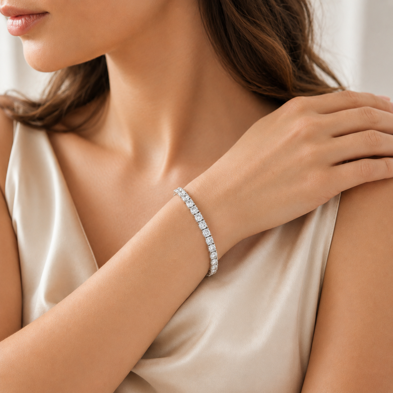 Bransoletka diamentowa, białe złoto 8,00 ct Ekskluzywne Zegarki