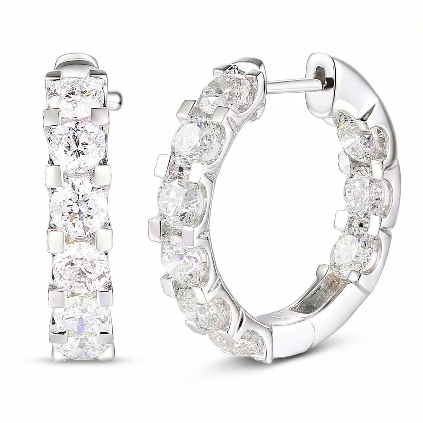 Kolczyki diamentowe, białe złoto 3,24 ct Ekskluzywne Zegarki