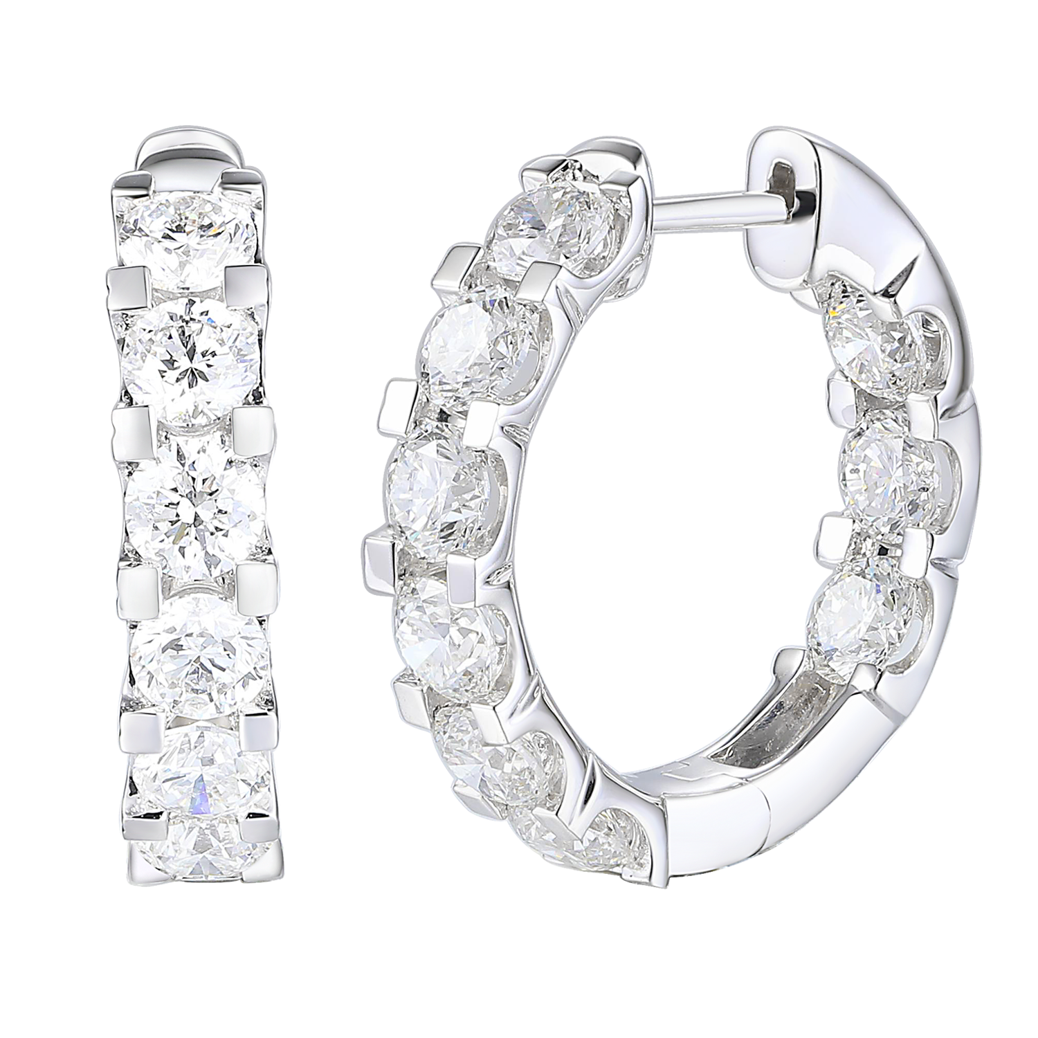 Kolczyki diamentowe, białe złoto 3,24 ct Ekskluzywne Zegarki