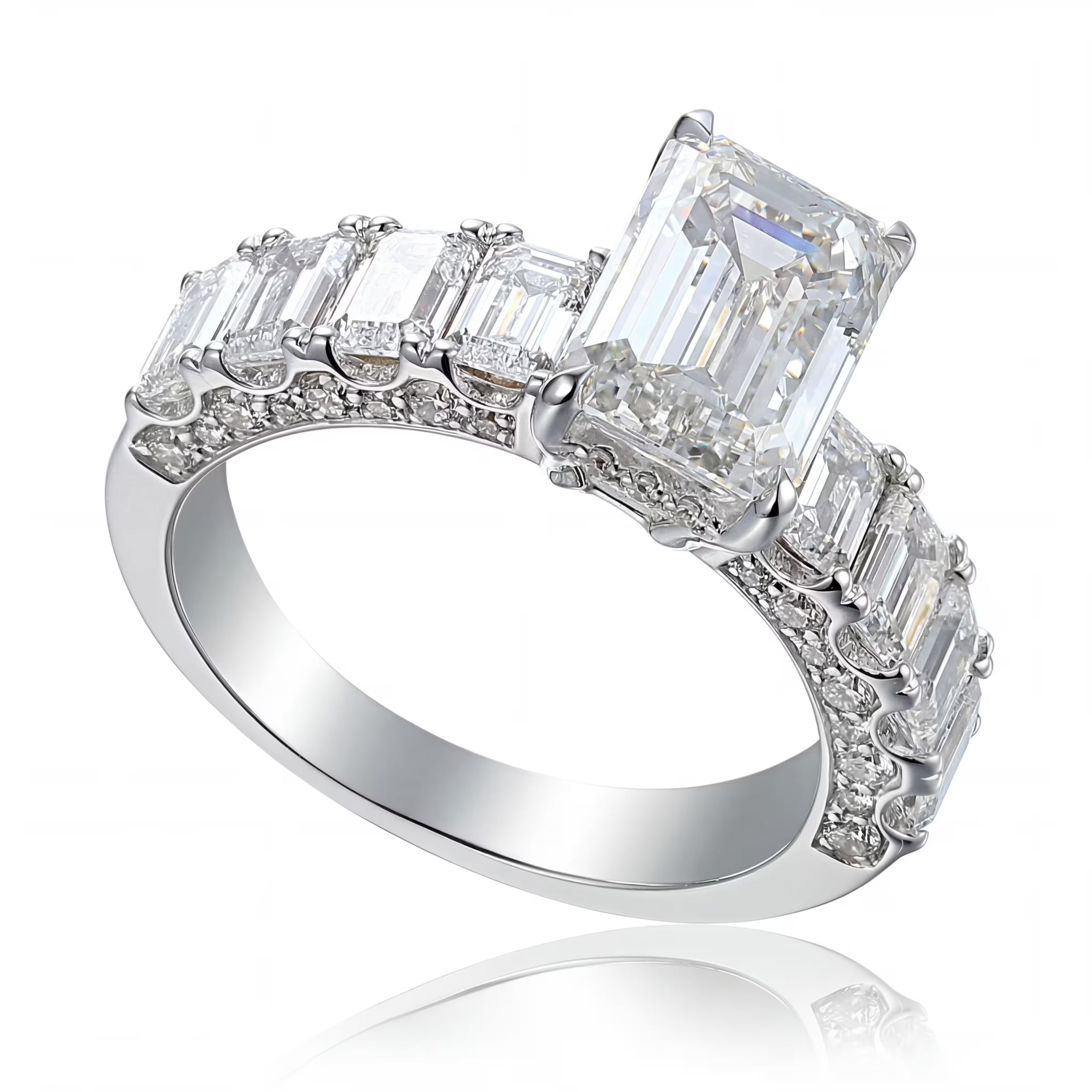 Pierścionek diamentowy, białe złoto 5,43 ct Ekskluzywne Zegarki