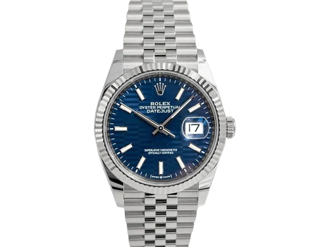 Rolex Datejust 36 Blue Motif Dial Ekskluzywne Zegarki