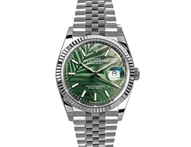 Rolex Datejust 36 Green Palm Dial Ekskluzywne Zegarki