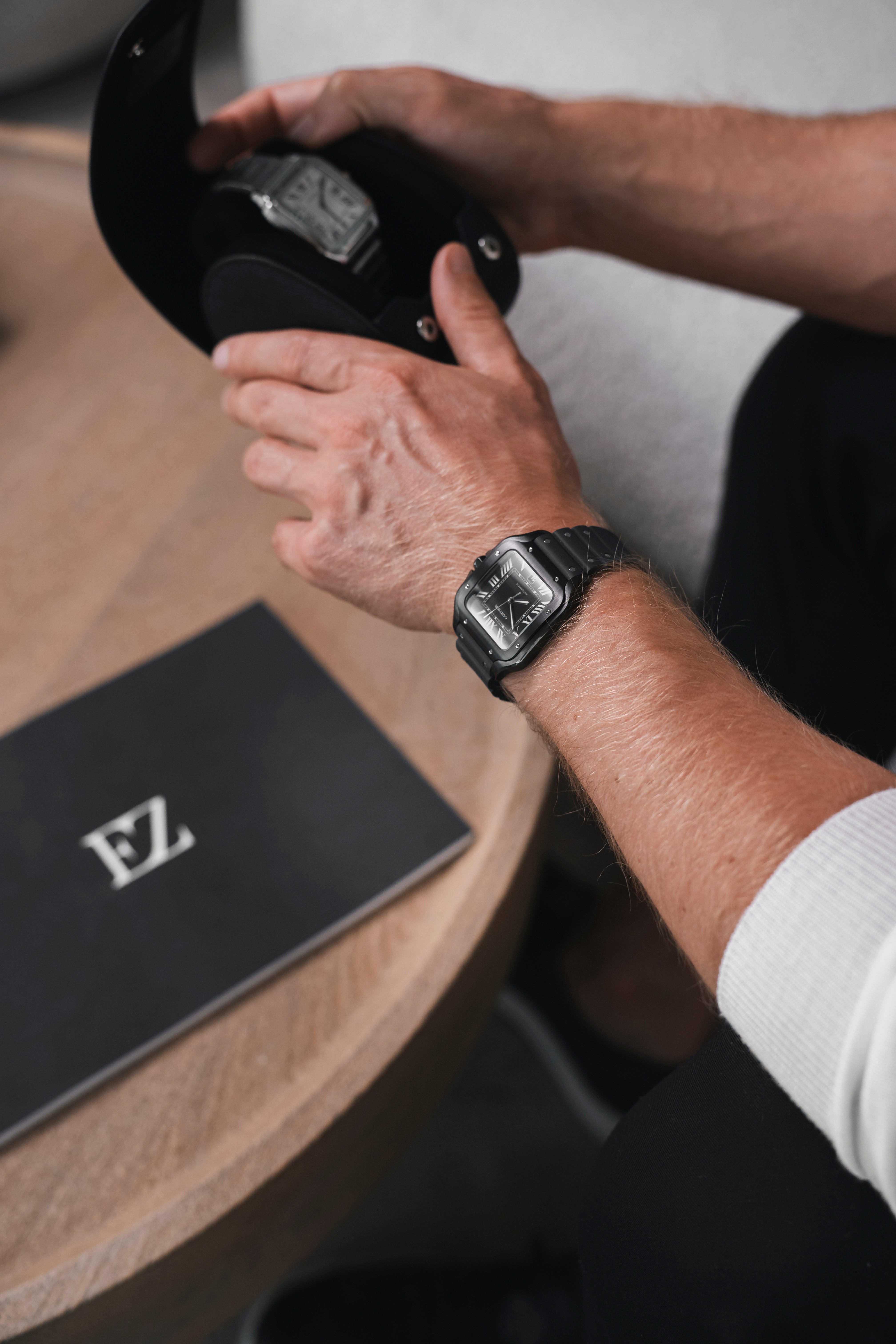 Cartier Santos de Cartier Large Black Ekskluzywne Zegarki
