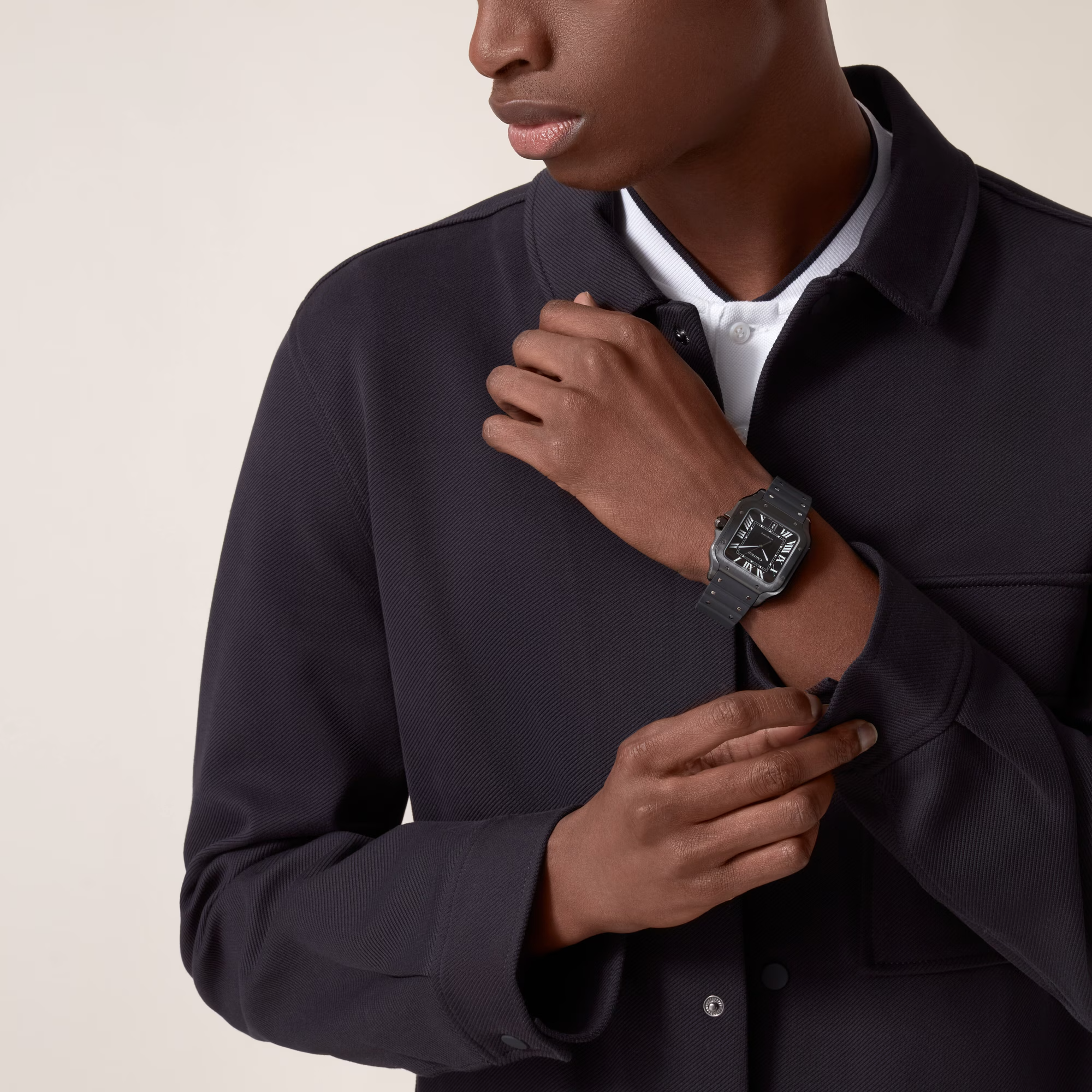 Cartier Santos de Cartier Large Black Ekskluzywne Zegarki